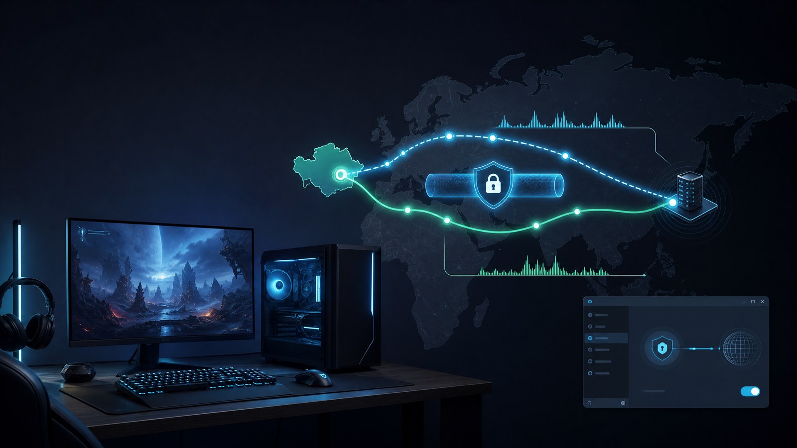 Настройка VPN на Windows для игры и проверка сетевого маршрута из Казахстана